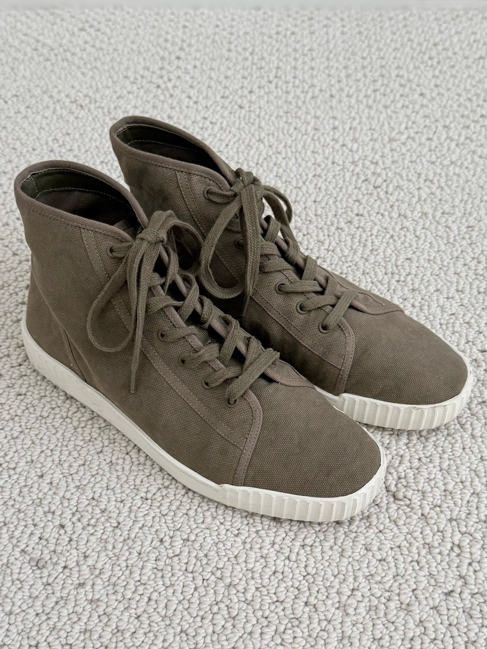 VINCE Wolfe Linen High Top Sneakers